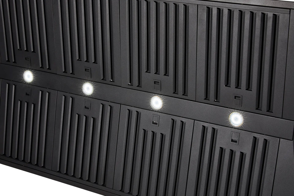 Schweigen 150cm Silent 3200m3/hr Black BBQ Canopy Rangehood CL7375BSE