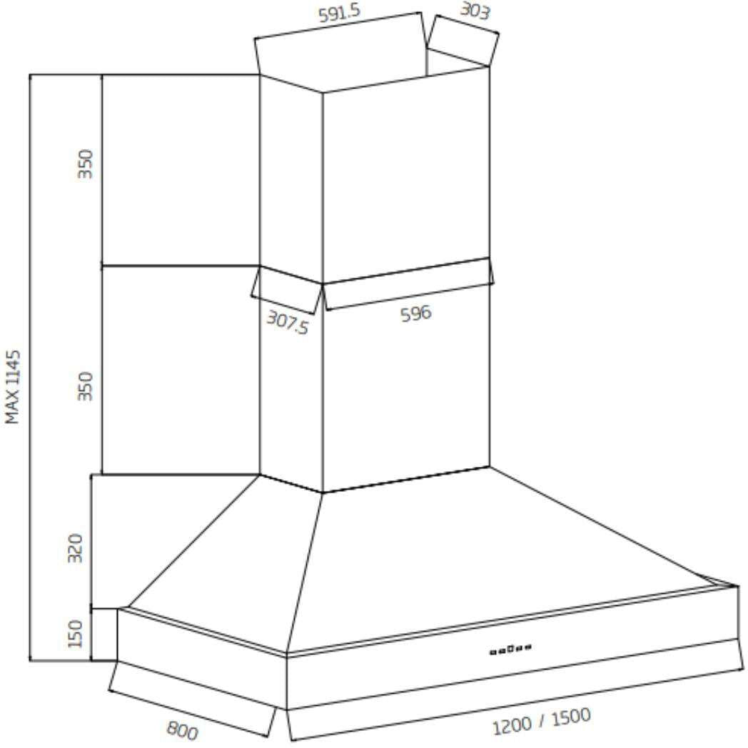 Schweigen 120cm Non-Silent 2500m3/hr S/S BBQ Canopy Rangehood CL8912