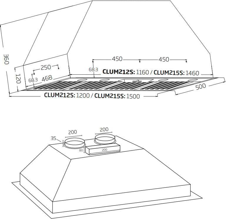 Schweigen 120cm Silent 3000m3/hr TwinMotor BBQ Undermount Rangehood CLUM212SP2