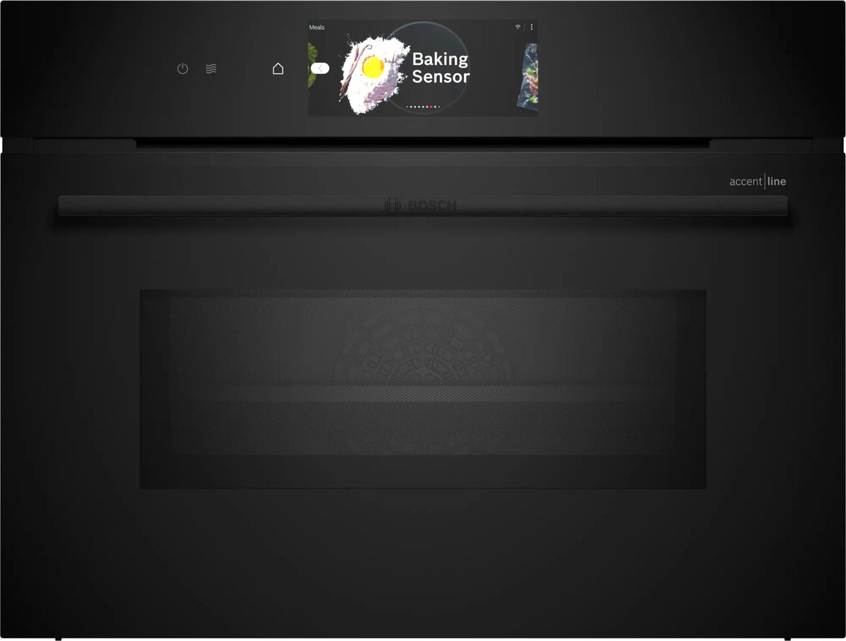 Bosch Series 8 45cm Accentline Built-In Combination Microwave Oven Black CMG978NB1A