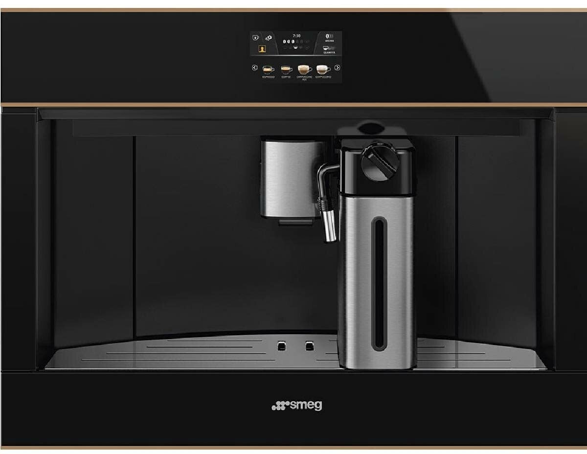 Smeg 45cm Dolce Stil Novo Built-In Coffee Machine Copper Trim CMS4604NR