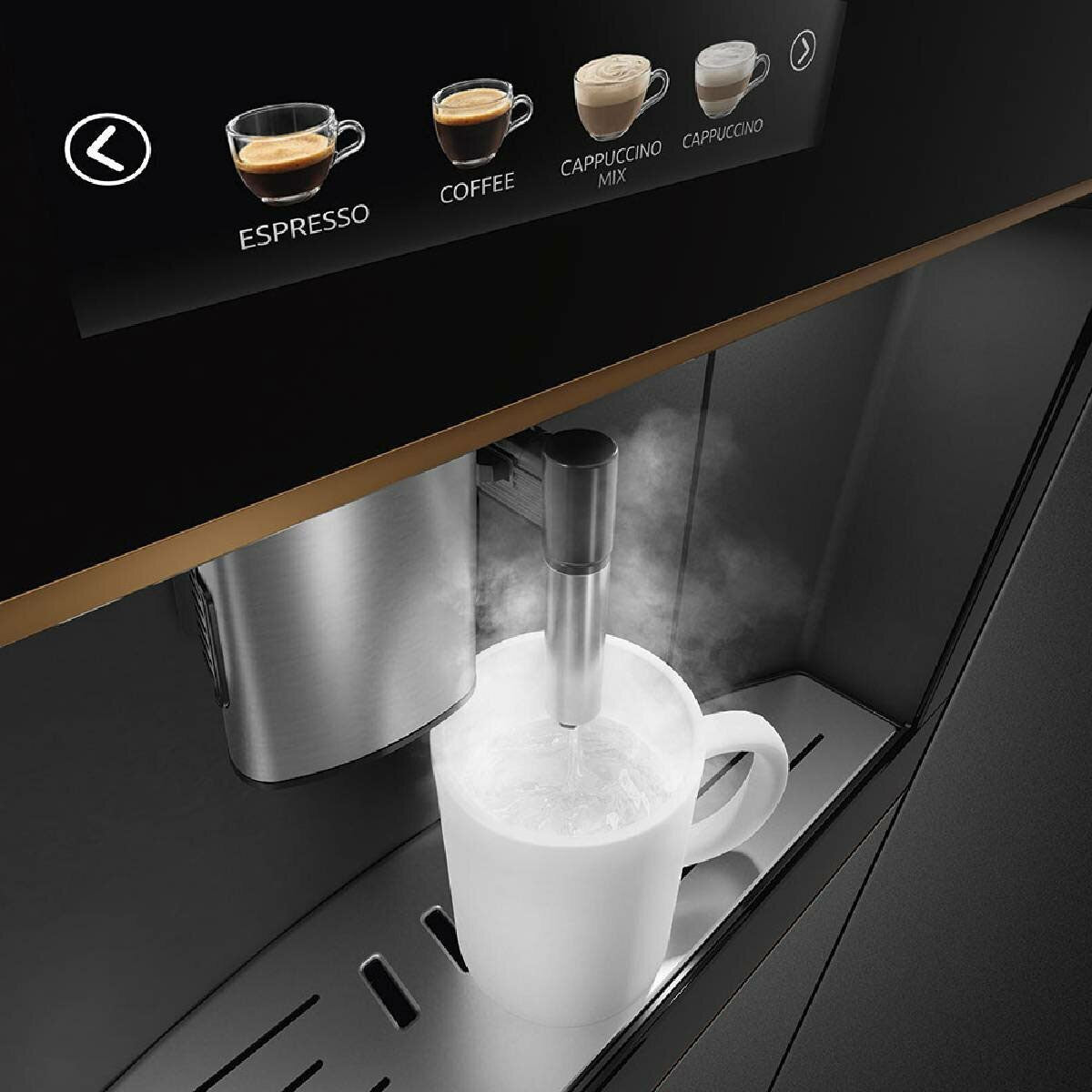 Smeg 45cm Dolce Stil Novo Built-In Coffee Machine Copper Trim CMS4604NR