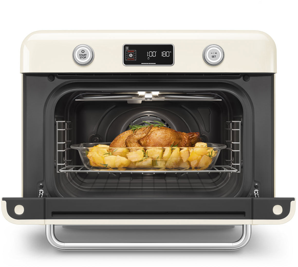 Smeg 50's Style Benchtop Combi Steam Oven Cream COF01CRAU