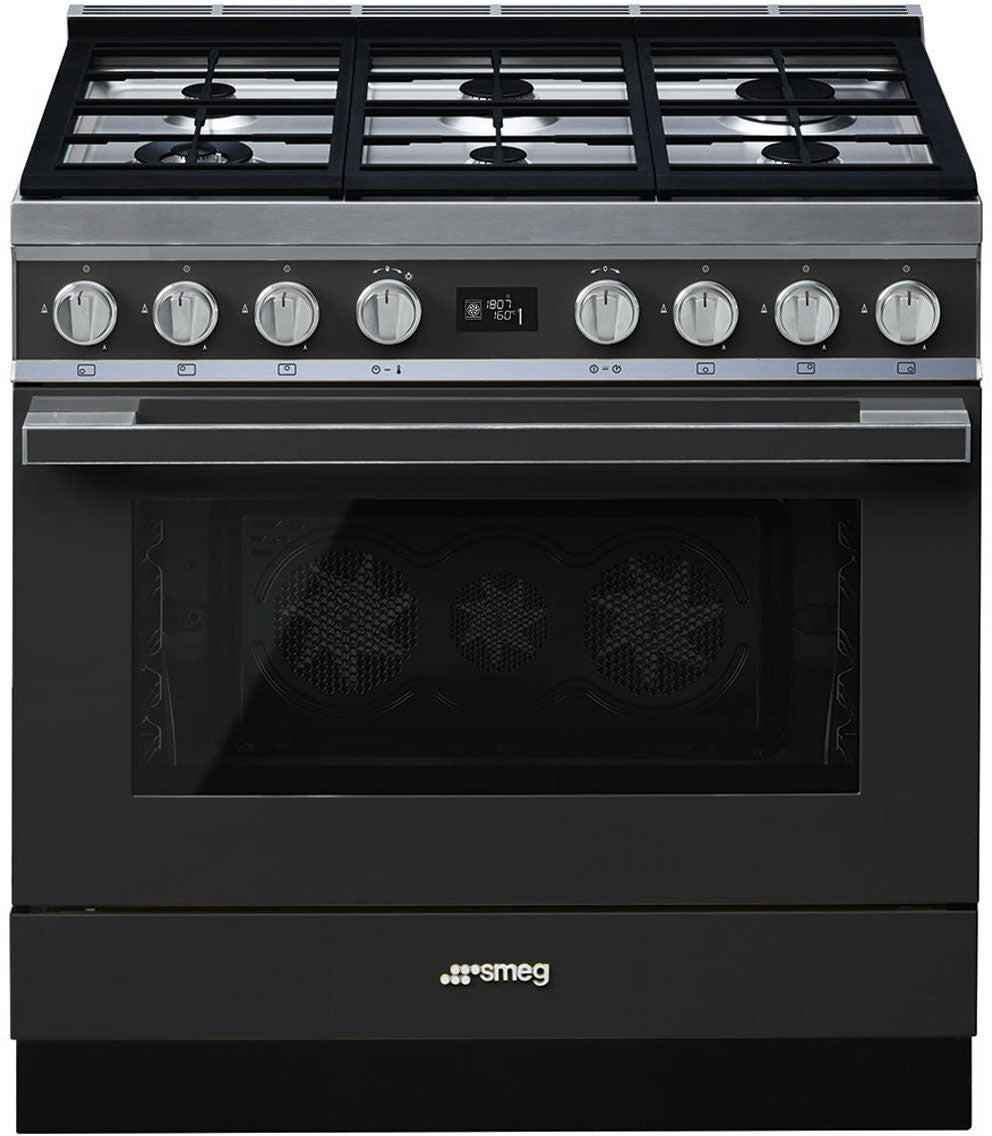 Smeg 90cm Portofino Freestanding Dual Fuel Oven/Stove Anthracite CPF9GPANA