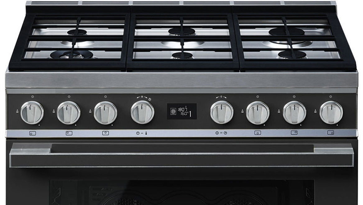 Smeg 90cm Portofino Freestanding Dual Fuel Oven/Stove Anthracite CPF9GPANA
