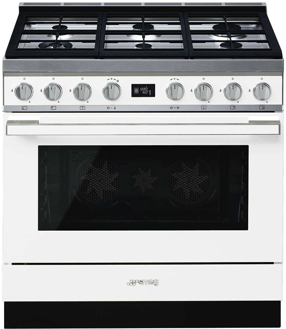 Smeg 90cm Portofino Freestanding Dual Fuel Oven/Stove White CPF9GPWHA