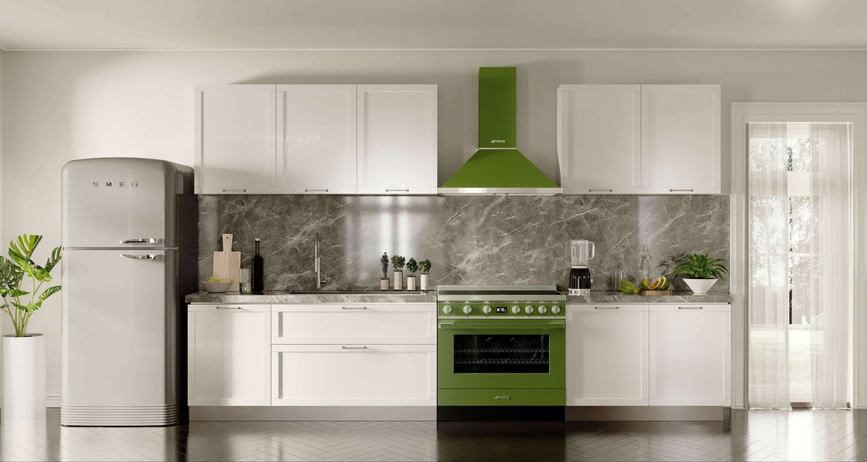 Smeg 90cm Portofino Freestanding Electric Oven/Stove Olive Green CPF9IPOG