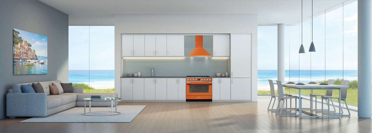 Smeg 90cm Portofino Freestanding Electric Oven/Stove Burnt Orange CPF9IPOR