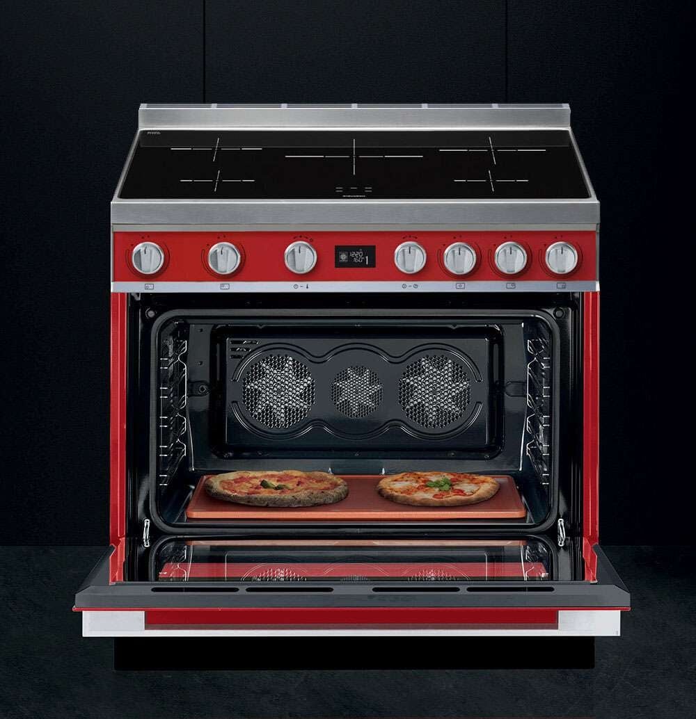 Smeg 90cm Portofino Freestanding Electric Oven/Stove Red CPF9IPR
