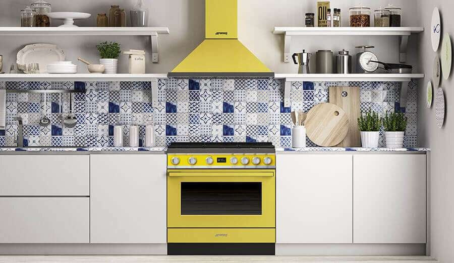 Smeg 90cm Portofino Freestanding Electric Oven/Stove Yellow CPF9IPYW