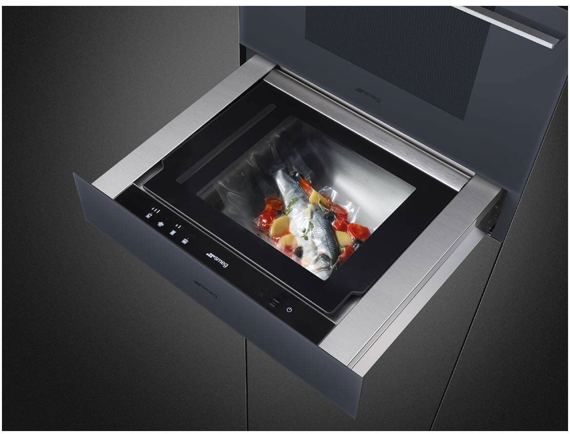 Smeg 15cm Linea Vacuum Drawer Neptune Grey CPV115G