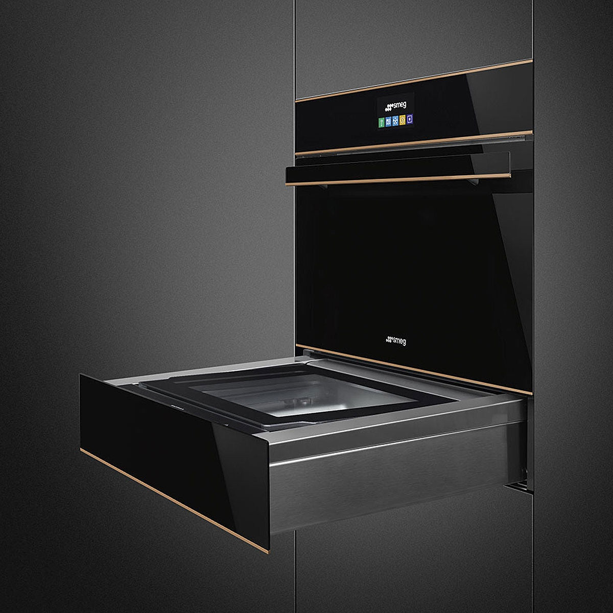 Smeg Dolce Stil Novo Aesthetic Vacuum Drawer Copper Trim CPV615NR