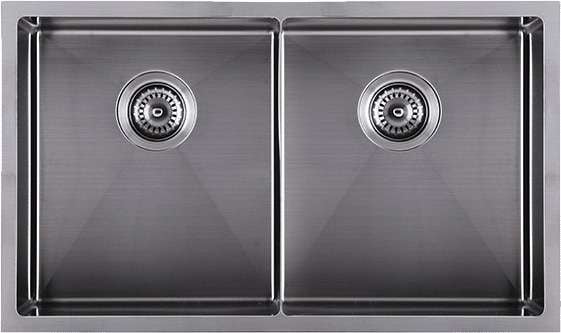 Abey Piazza Double Square Bowl Undermount Sink CR340DB