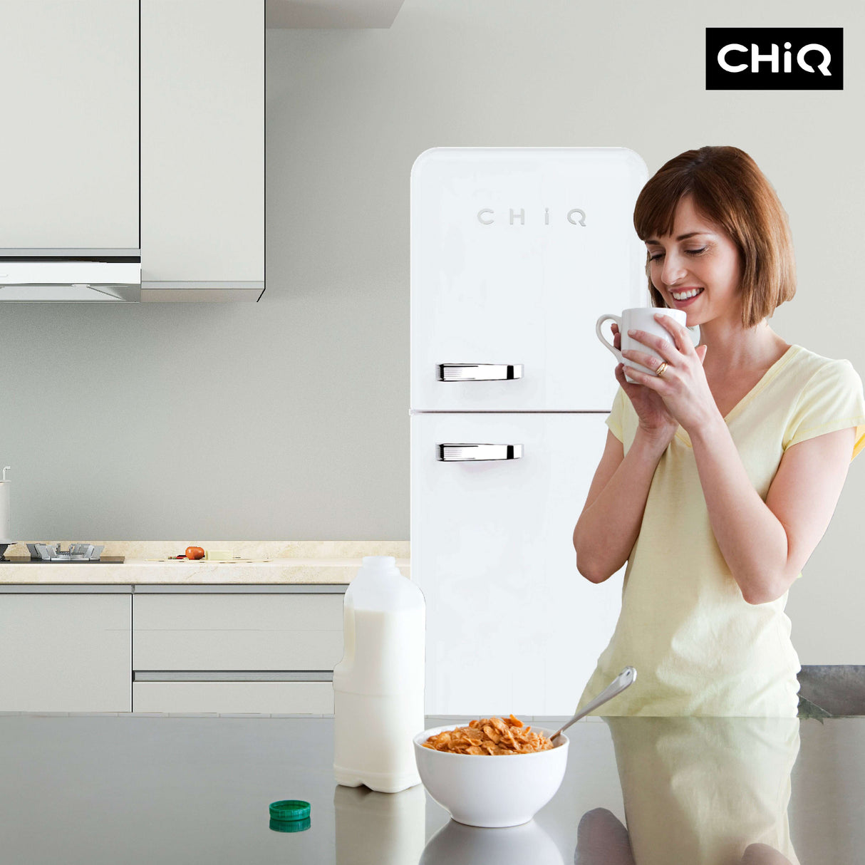 CHiQ 202L Retro Top Mount White Refrigerator CRTM198NW | Greater Sydney Only