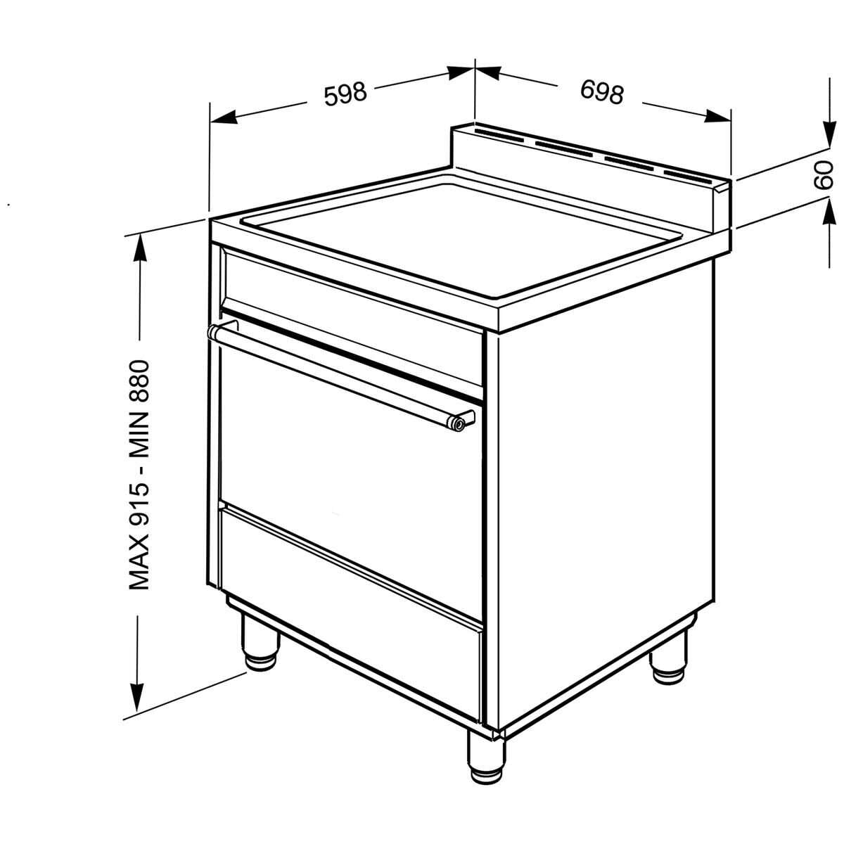 Smeg 70cm 79L Dual Fuel Freestanding Oven/Stove CS7GMXA