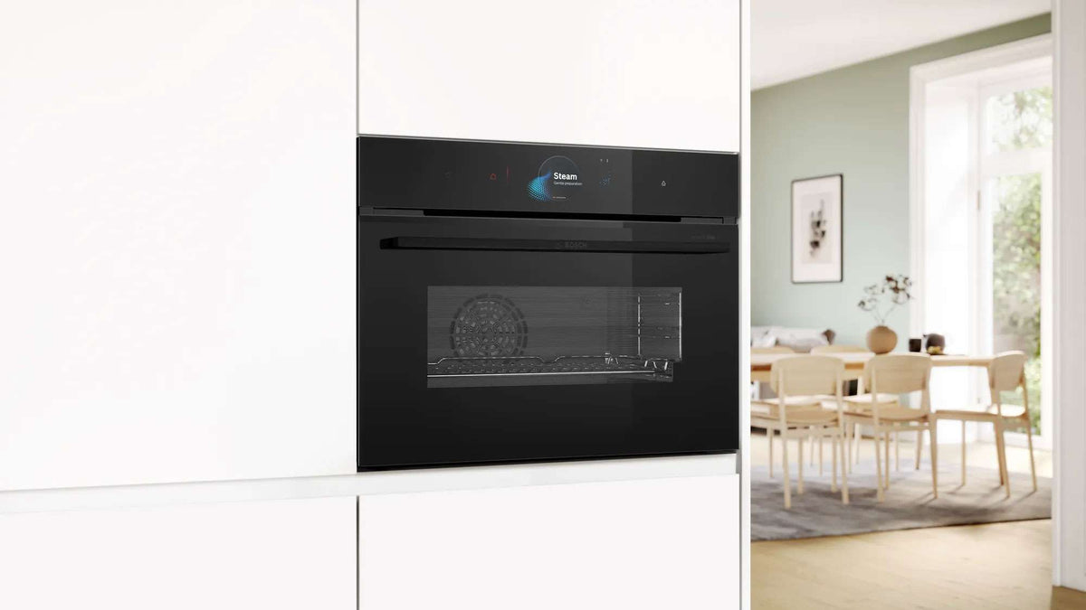 Bosch Series 8 45cm Accentline Compact Steam Oven Black CSG958DB1