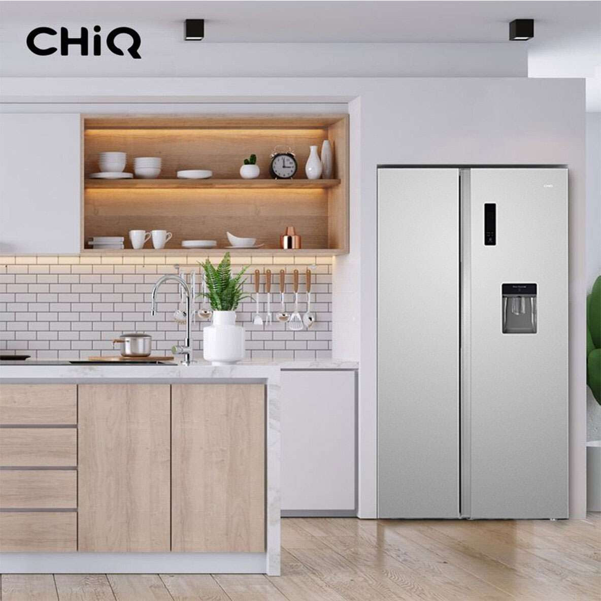 CHiQ 559L Side by Side Refrigerator Silver CSS557NSD4E | Greater Sydney Only