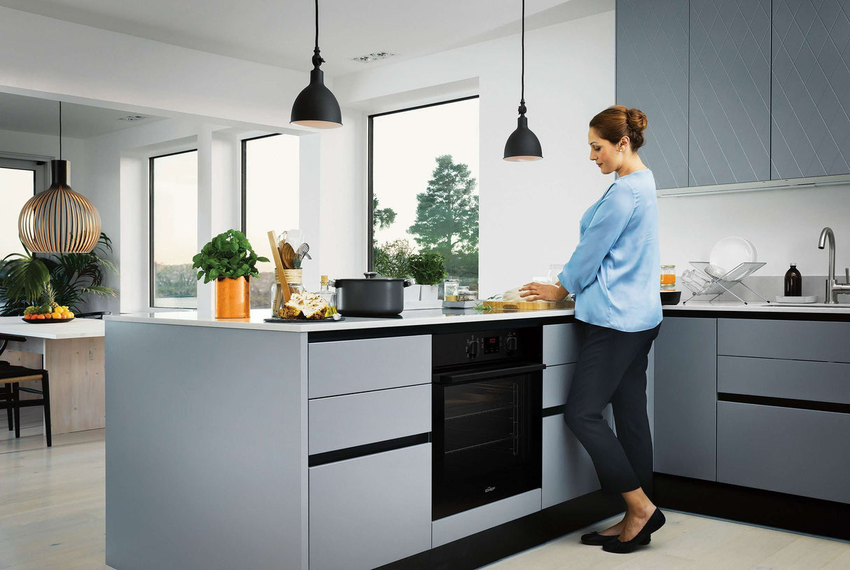 Chef 60cm Multifunction Electric Built-In Wall Oven Black CVE614DB