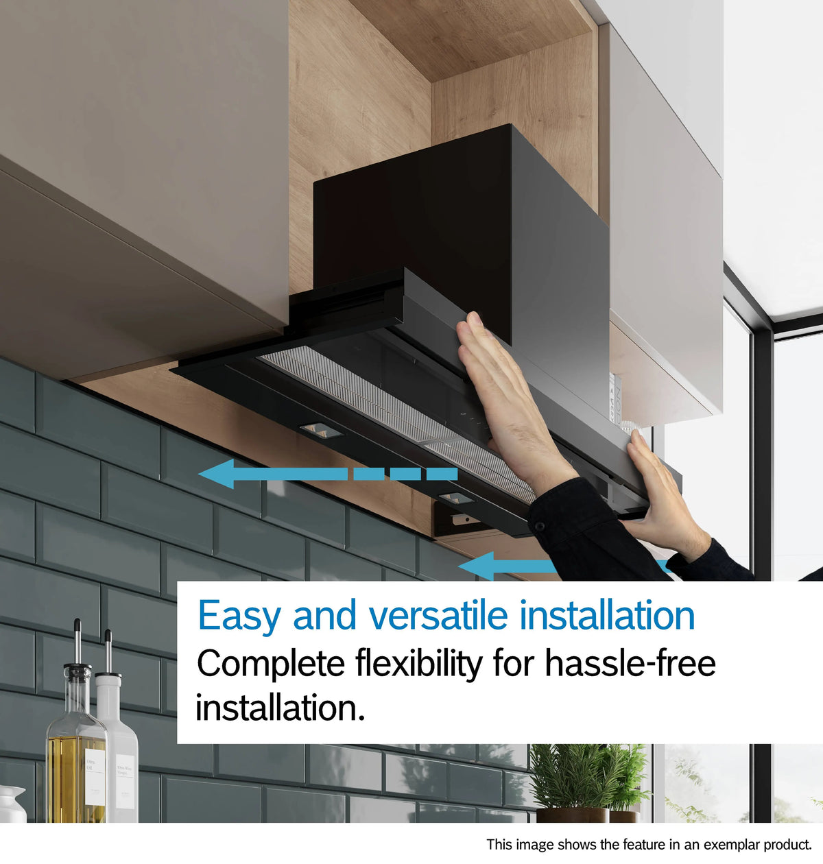 Bosch Series 6 60cm Integrated Rangehood Clear Glass Black Printed Matt Black DBB67DP60A