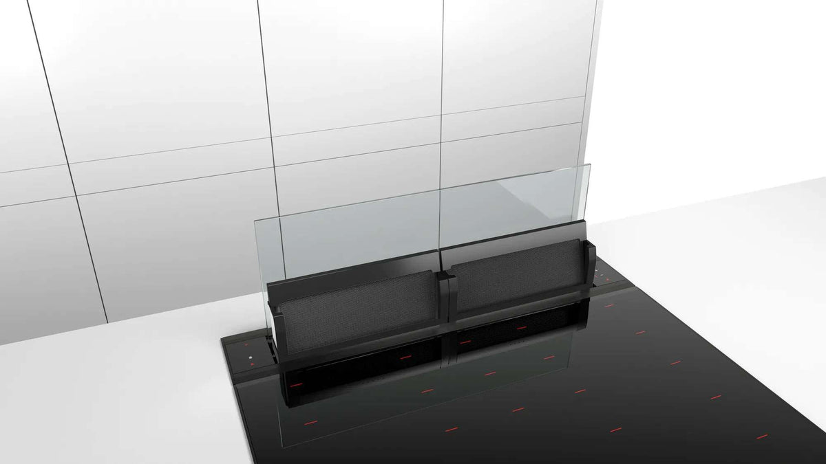 Bosch Series 8 80cm Accentline Downdraft Ventilation Clear Glass Black DDW88MM66