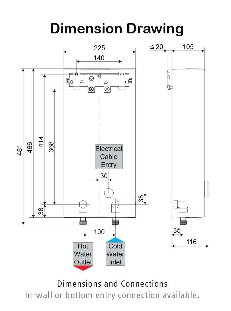 Stiebel Eltron DHBE27LCD Instantaneous 3 Phase Electric Water System DHB-E 27 LC