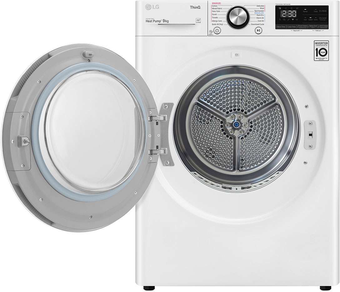 LG 9kg Heat Pump Dryer DVH9-09W | Greater Sydney Only