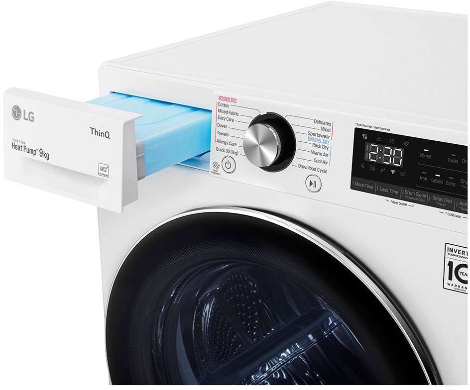 LG 9kg Heat Pump Dryer DVH9-09W | Greater Sydney Only