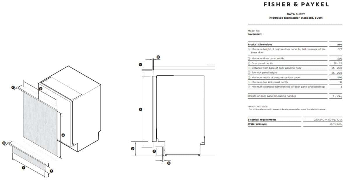Fisher & Paykel 60cm Fully Integrated Sanitise Dishwasher DW60U4I2