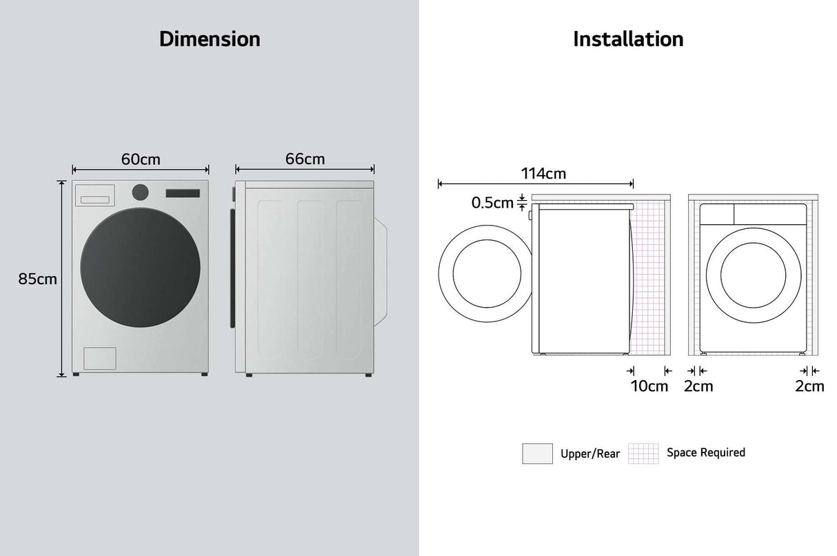 LG 8kg Series 3 Heat Pump Dryer DXH3-08W | Greater Sydney Only