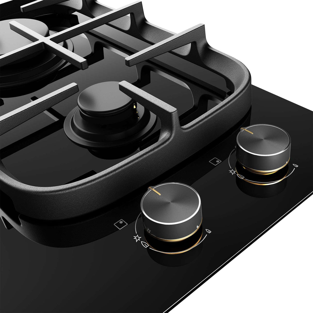 Electrolux 60cm 3 Zone Black Ceramic Glass Gas Cooktop EHG635BE