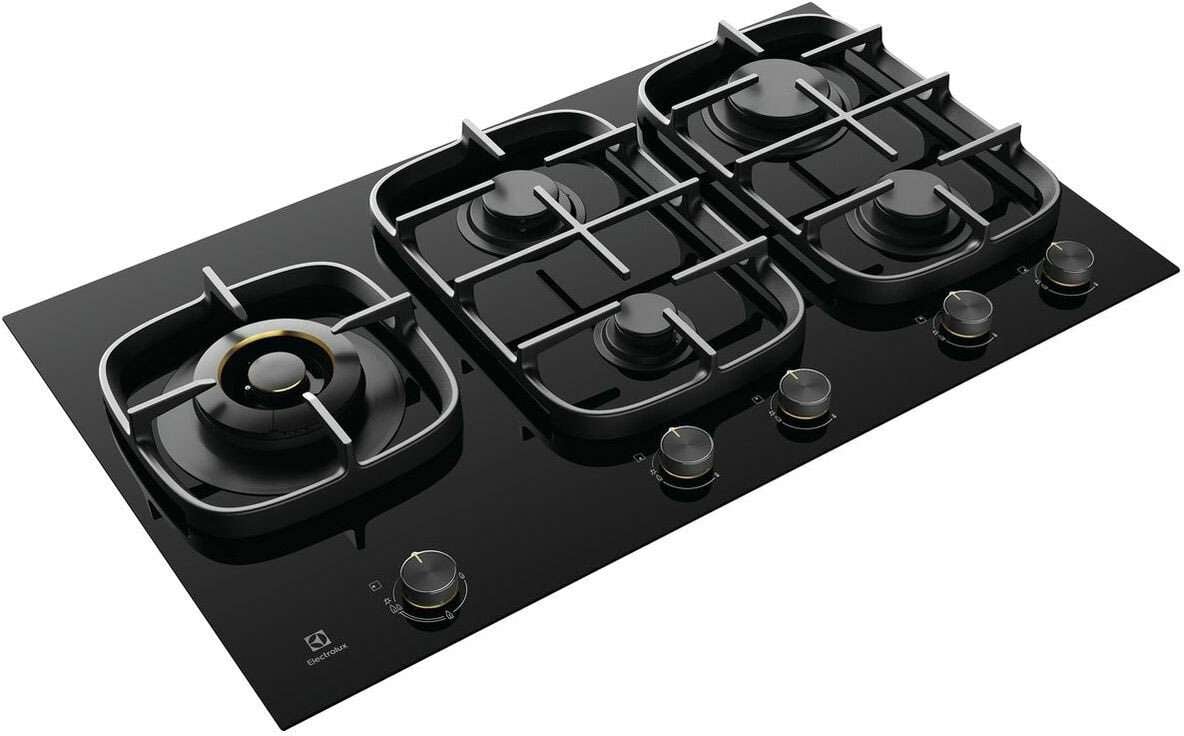Electrolux 90cm Black Ceramic Glass Gas Cooktop EHG955BE