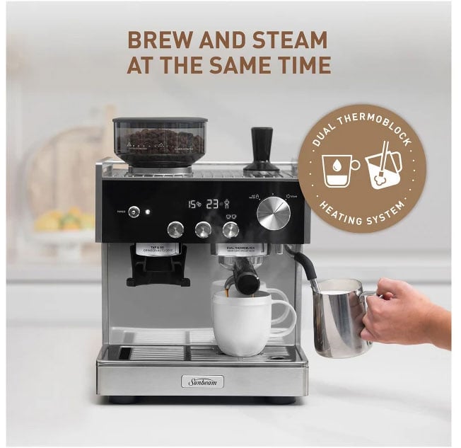Sunbeam Origins Dual Espresso Coffee Machine EMM7300SS