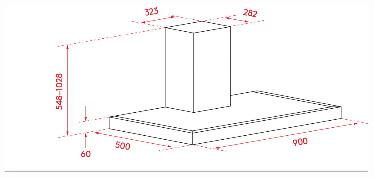 Inalto 90cm Box Canopy Rangehood ERBC90TBS