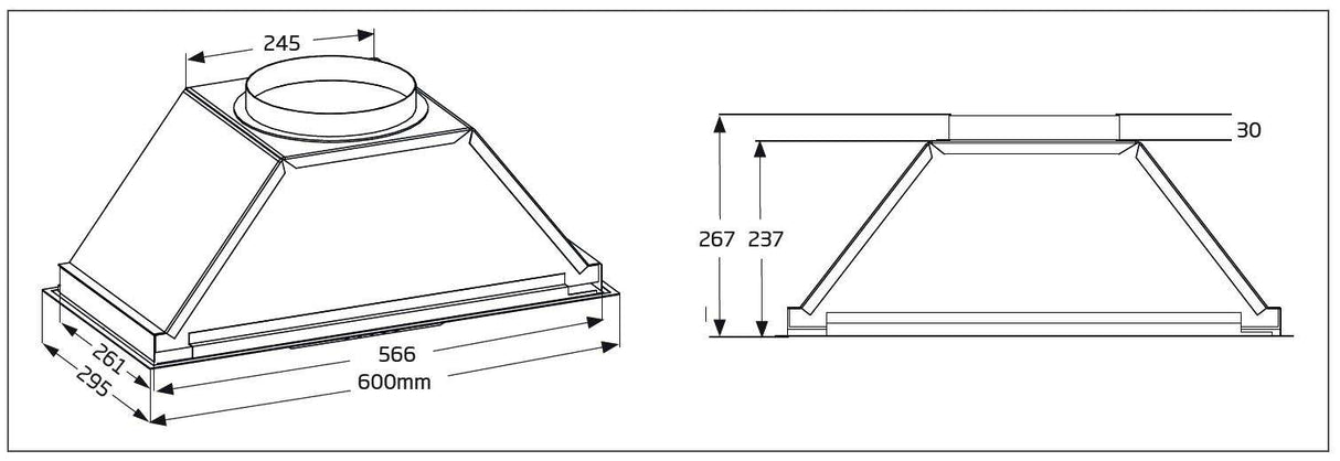 Schweigen 60cm Silent 900m3/hr Stainless Steel Undermount Rangehood EV-6UCQST