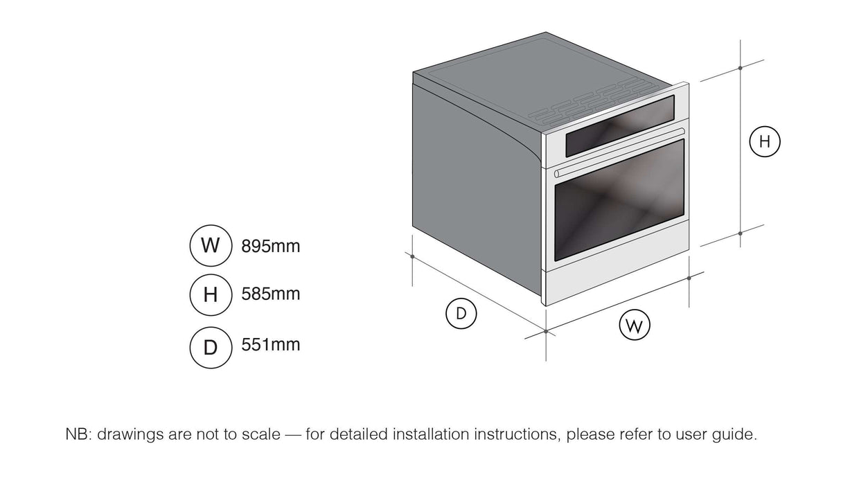 Fulgor 90cm Built-in Electric Oven Black F900STCPBV