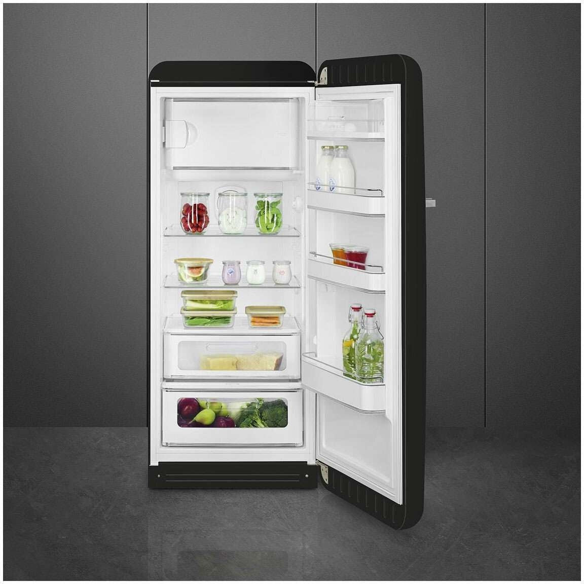 Smeg 270L FAB 50's Retro Refrigerator Black FAB28RBL5AU | Greater Sydney Only