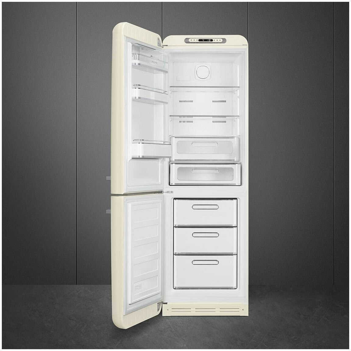 Smeg 331L 50's Bottom Mount Refrigerator Cream FAB32LCR5AU | Greater Sydney Only