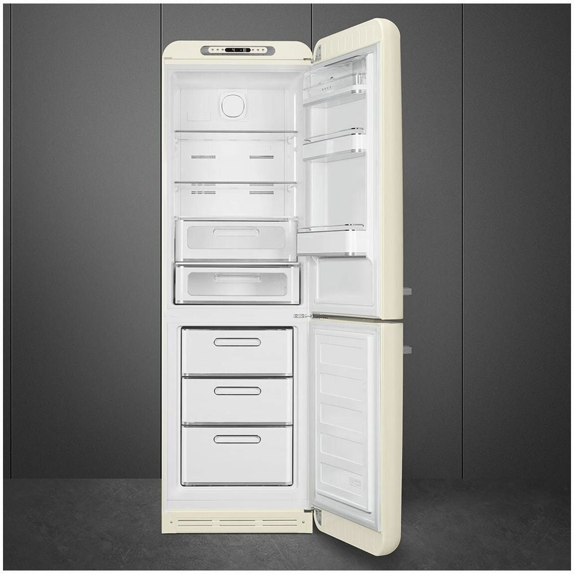 Smeg 331L 50's Bottom Mount Refrigerator Cream FAB32RCR5AU | Greater Sydney Only