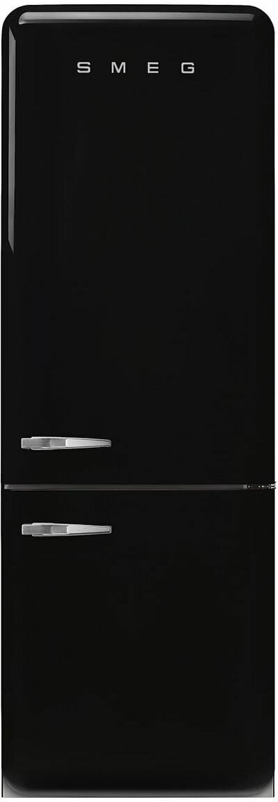 Smeg 481L 50's Bottom Mount Refrigerator Black FAB38RBL5AU | Greater Sydney Only