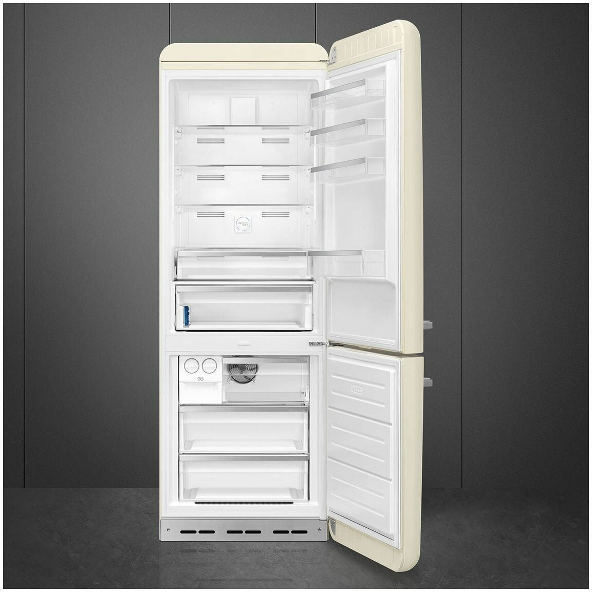 Smeg 481L 50's Bottom Mount Refrigerator Cream FAB38RCR5AU | Greater Sydney Only
