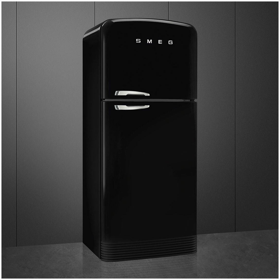 Smeg 524L 50's Top Mount Refrigerator Black FAB50RBL5AU | Greater Sydney Only