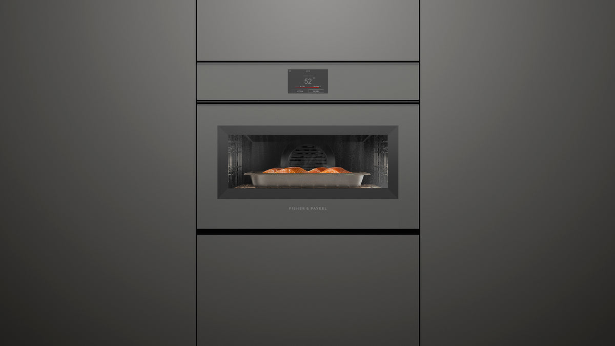 Fisher & Paykel 60cm Minimal Handleless Compact Combi-Steam Oven Grey OS60NMTNG1