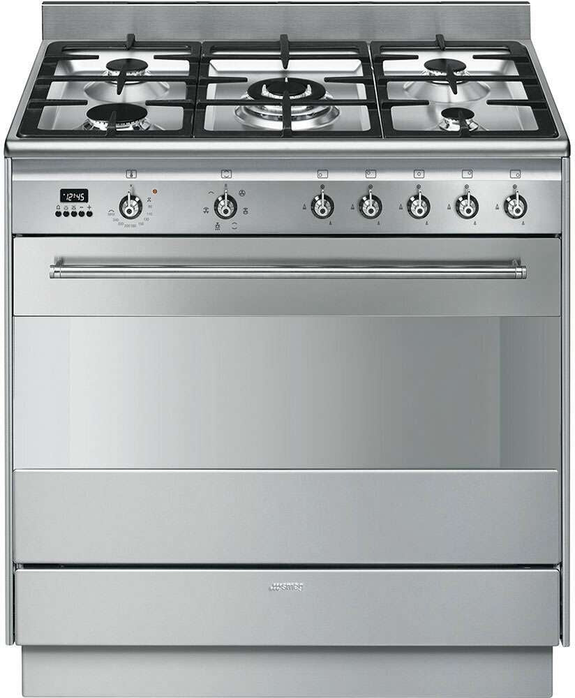 Smeg 90cm Classic Freestanding Dual Fuel Oven/Stove FS9606XS-1