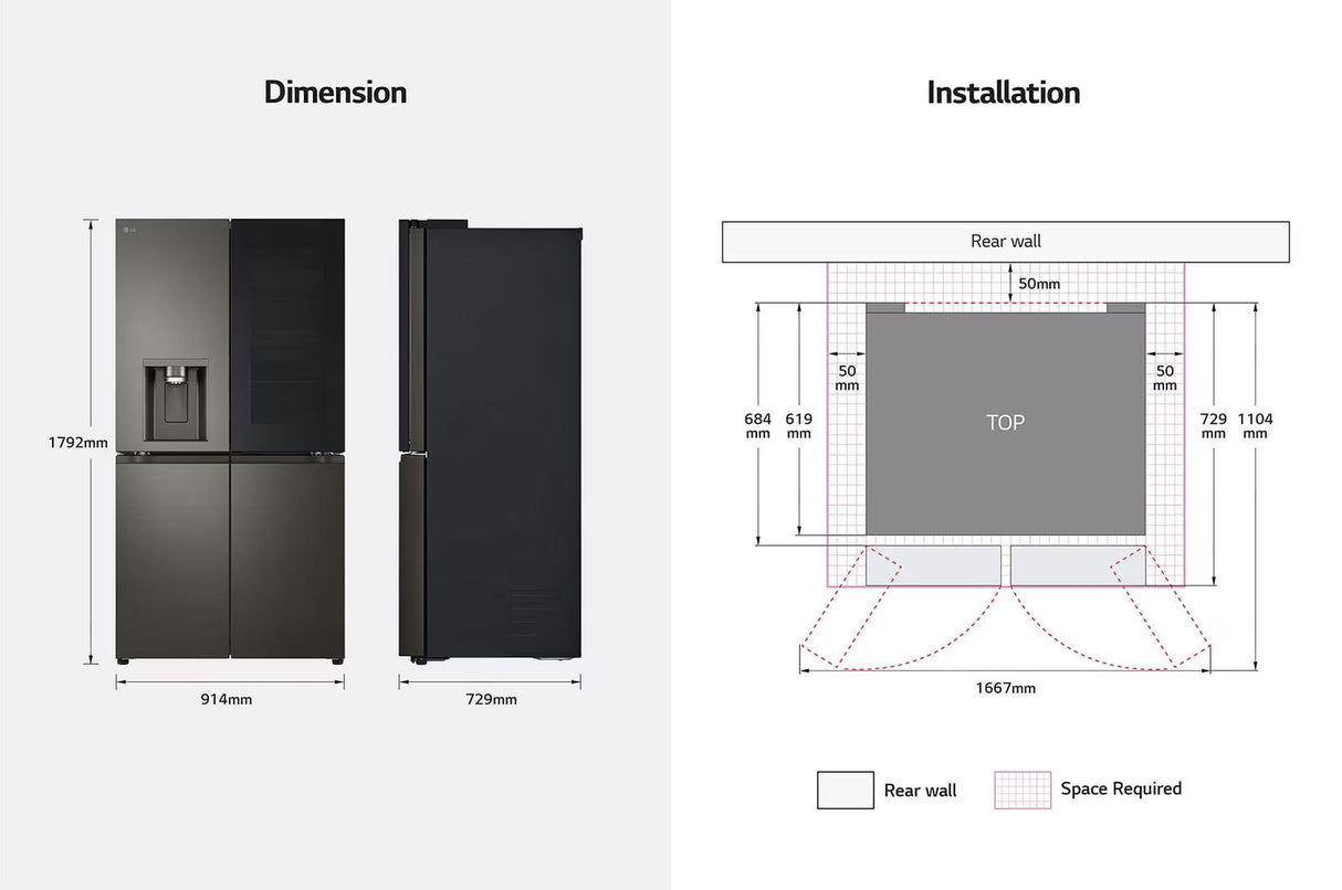 LG 637L French Door Refrigerator GF-V700BSLC | Greater Sydney Only