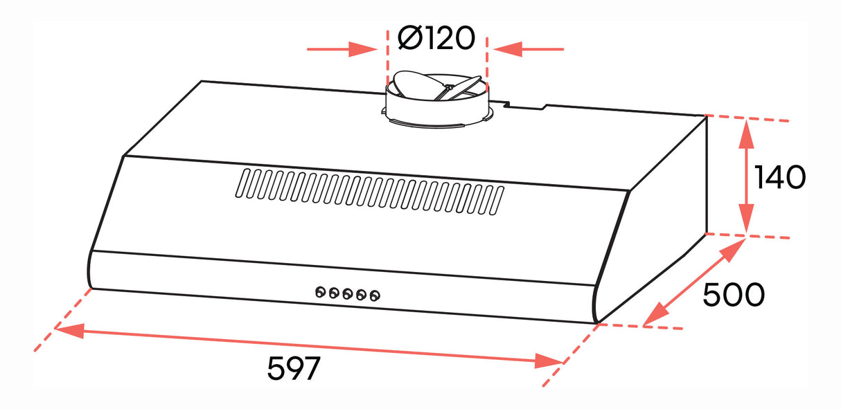 Solt 60cm Fixed Rangehood GGSRHF600W