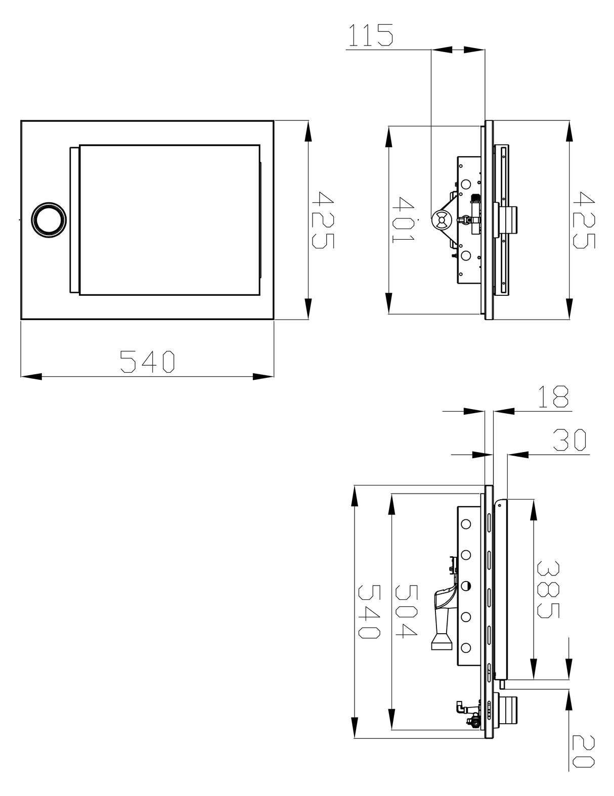 Casa Built-In BBQ Side Burner Matte Black GHSB1CA