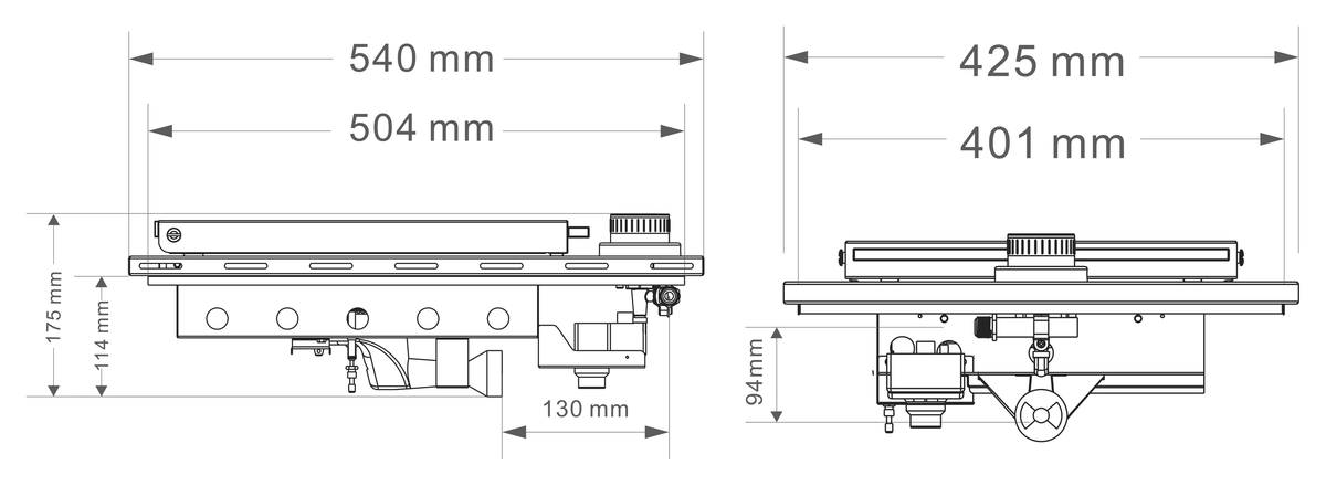 Casa Built-In BBQ Side Burner Matte Black GHSB1CA