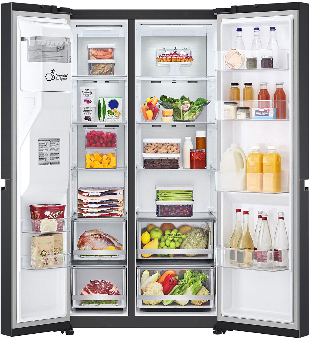 LG 635L Side by Side Refrigerator Matte Black GS-L600MBL | Greater Sydney Only