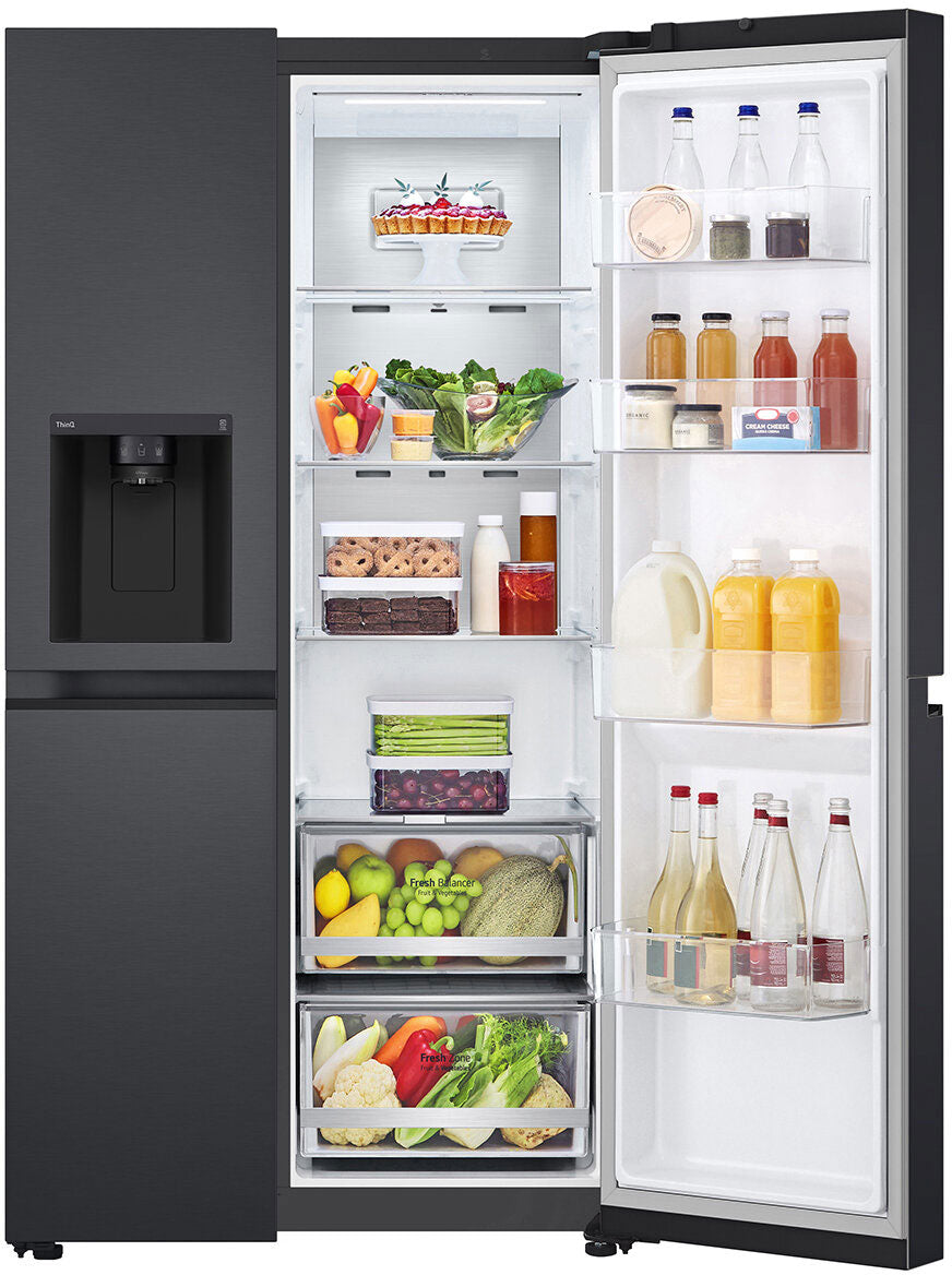 LG 635L Side by Side Refrigerator Matte Black GS-L600MBL | Greater Sydney Only