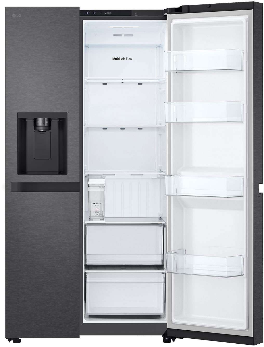 LG 641L Side by Side Refrigerator Matte Black GS-N599MBL | Greater Sydney Only